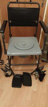Image 2 of Drop Arm Height Adjustable Wheeled Commode New