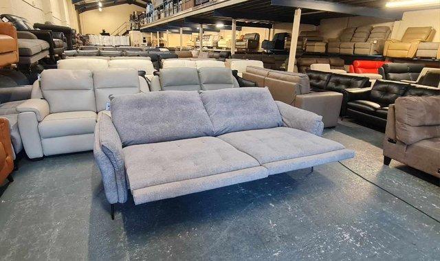 Image 8 of Bolzano grey fabric electric recliner 3 seater sofa