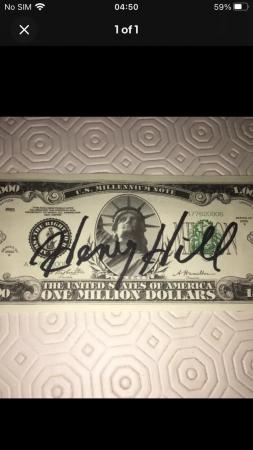 Image 1 of Henry Hill The ORIGINAL Goodfella - Hand signed dollar