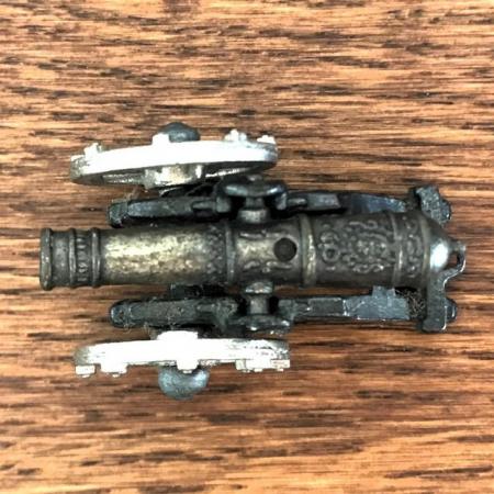 Image 2 of Vintage 1980/90's small metal cannon model, toy, figure.