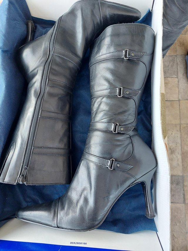 Preview of the first image of Lotus leather stiletto boots size 6.