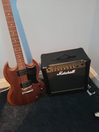 Image 2 of Epiphone SG electric guitar and Marshall Amp, Exc Condition