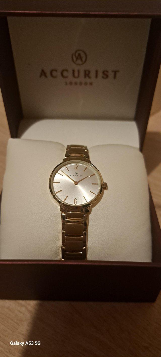 Preview of the first image of Accurist ladies watch in gold plating.