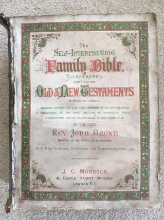 Image 1 of Bible c1850 Rev. John Brown - Self-Interpreting Holy Family