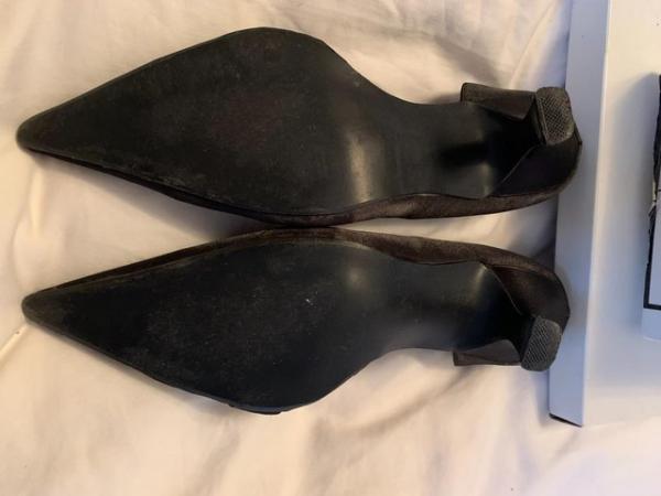 Image 3 of VAMP black satin pointed toe stiletto heel
