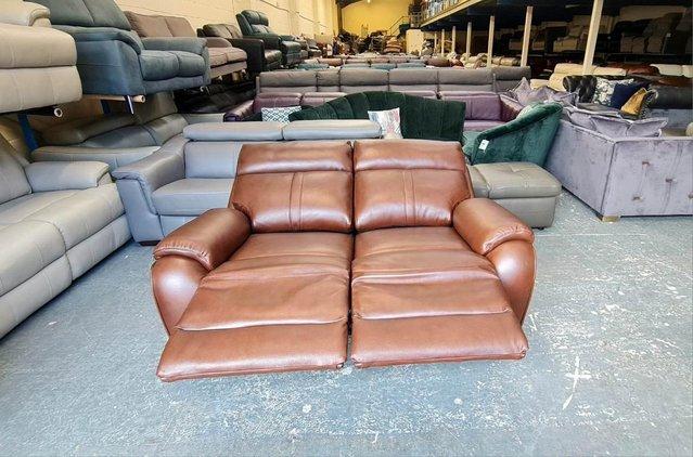 Image 4 of La-z-boy Winchester brown leather manual 2 seater sofa