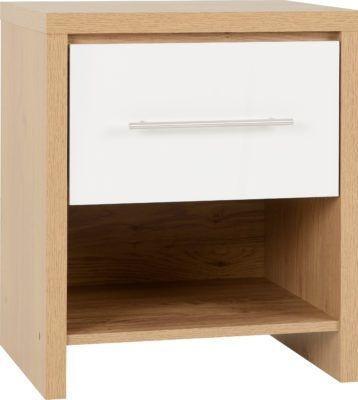 Preview of the first image of SEVILLE 1 DRAWER BEDSIDE - WHITE GLOSS.