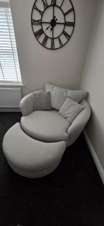 Image 1 of DFS Milford Large Swivel Chair and Footstool