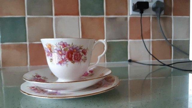 Image 3 of Gainsborough bone china 5 x 3 piece tea set