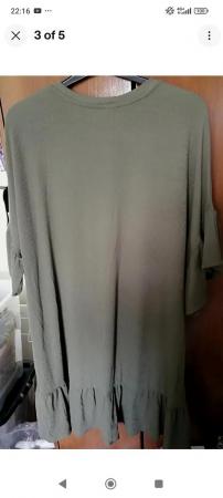 Image 2 of Ladies khaki ruffle hem dress. Size 24 new