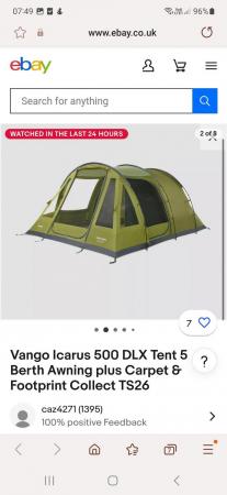 Image 2 of 4 man vango tent .only used once