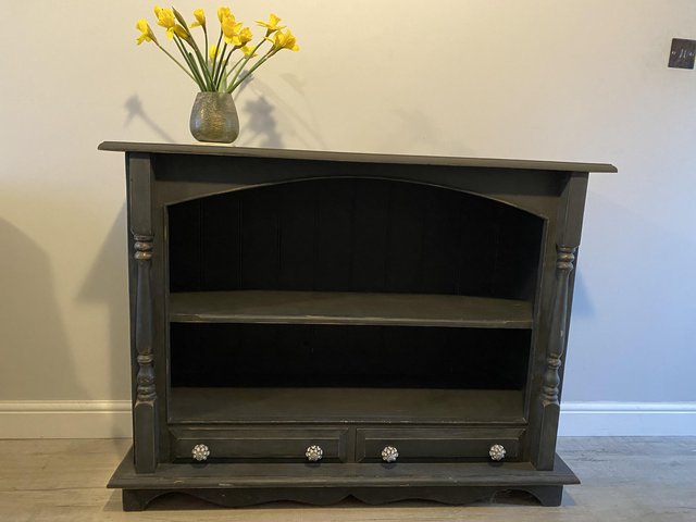 Preview of the first image of Sideboard bookcase dresser Solid pine Annie Sloan Graphite.