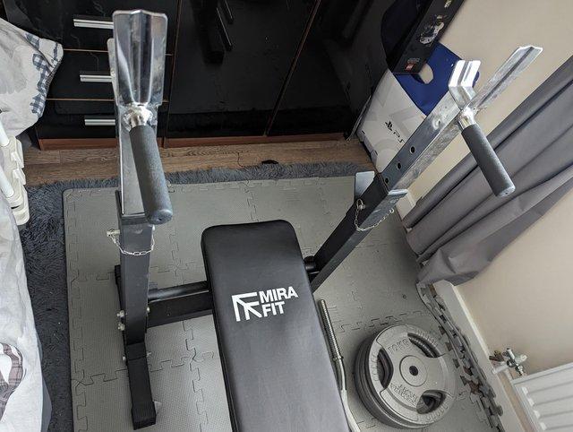 Preview of the first image of Mira fit gym equipment weightlifting set.