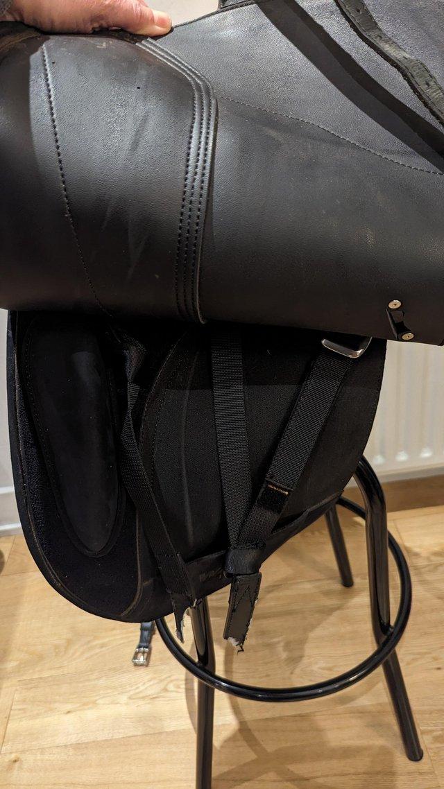 Preview of the first image of Wintec adjustable dressage saddle - straps need replacing.