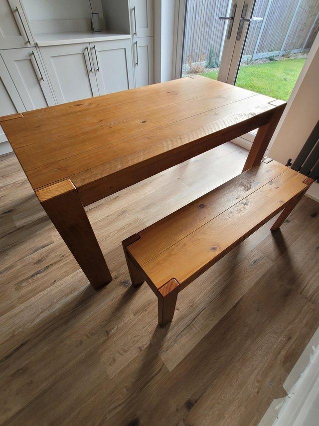 Preview of the first image of Dark Bronx Oak effect 4 seater Kitche/Diner bench.