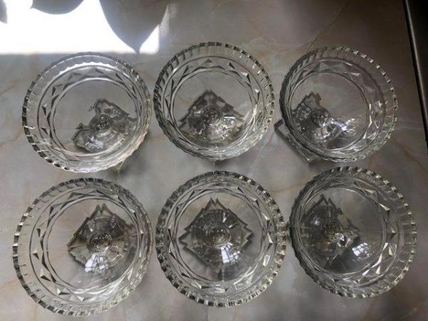 Image 2 of Art Deco style moulded glass sundae dishes