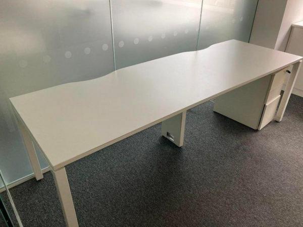 Image 6 of White 4 and 2 pod desk office table task computer desks