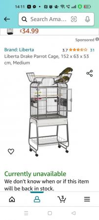 Image 3 of Parrot cage with accessories & toys