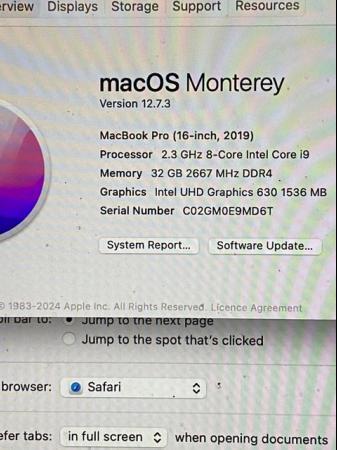 Image 1 of Macbook Pro 16" (2019) with 32 GB Memory