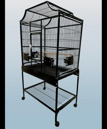 Image 3 of Parrot-Supplies Tampa Parrot Cage With Stand Black