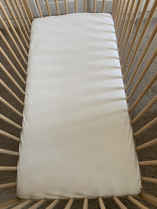 Preview of the first image of IKEA cot, mattress and cover.
