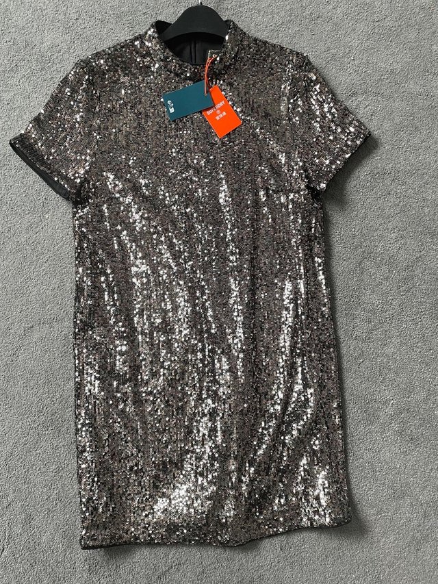 Preview of the first image of Superdry gold sequin dress.
