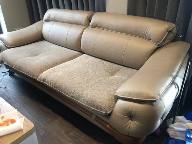 Preview of the first image of Three seater sofa- beige.