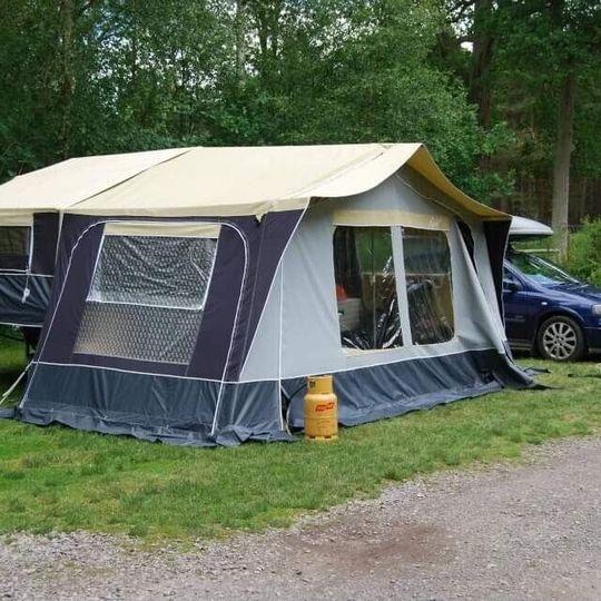 Preview of the first image of Trailer Tent Raclet Quickstop, 4 birth, 2 awnings+ extras.