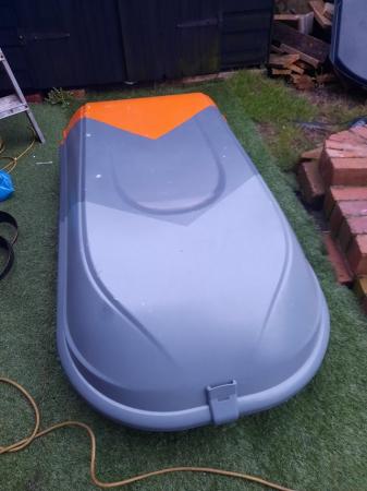 Image 1 of Large car roof box grey /orange