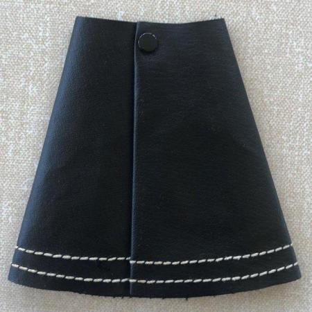Image 2 of Vintage 1967 Sindy Leather Looker black faux leather skirt.