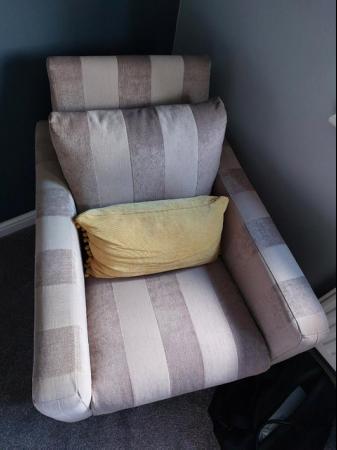 Image 3 of Next Beige Striped Armchair