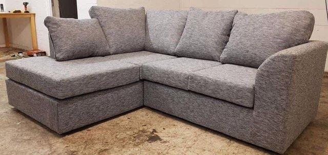 Image 1 of Byron silver Dundee fixed back corner sofa