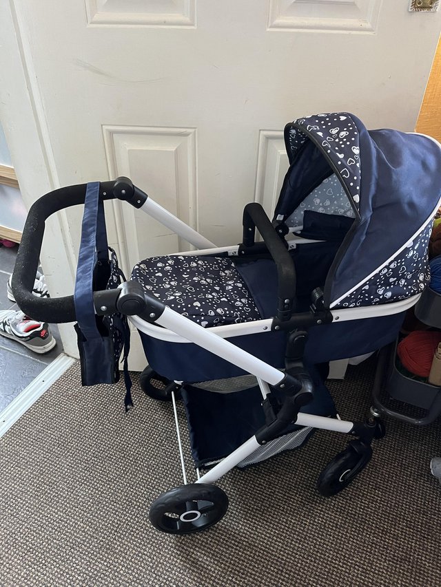 Preview of the first image of Dolls pram/pushchair navy.