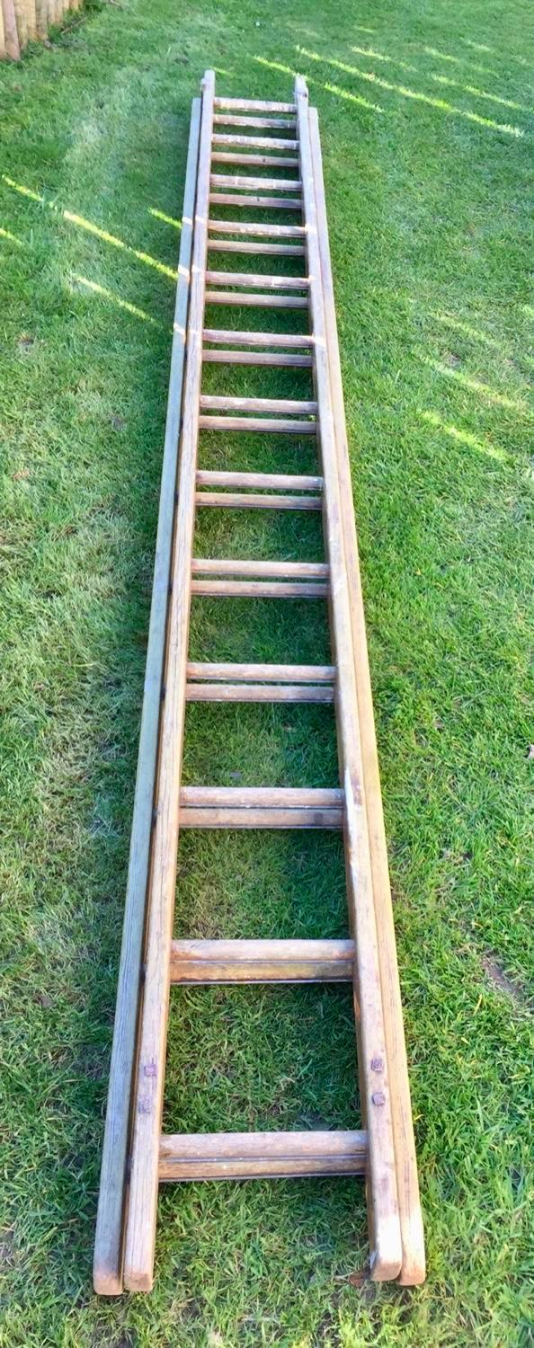 Preview of the first image of Two section sturdy wooden ladder.