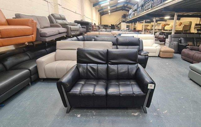 Image 9 of Ex-display Packham black leather 2 seater sofa