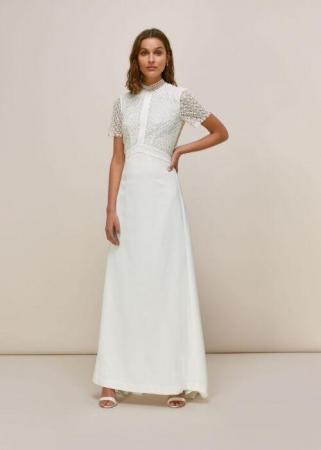 Image 1 of Whistles Scarlet Vintage Cut-Out Embroidered Wedding Dress