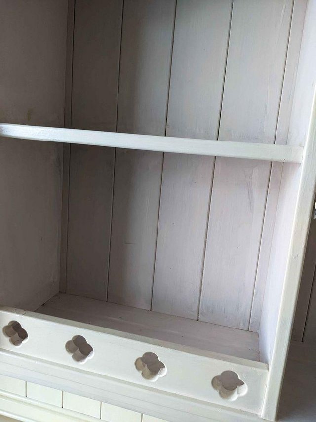 Preview of the first image of Solid Pine Large Welsh Dresser Shabby Chic Cream.