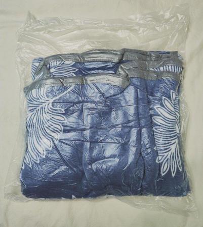 Image 7 of New Leaves Pattern Flannel Blanket Blue Christmas 200x150cm