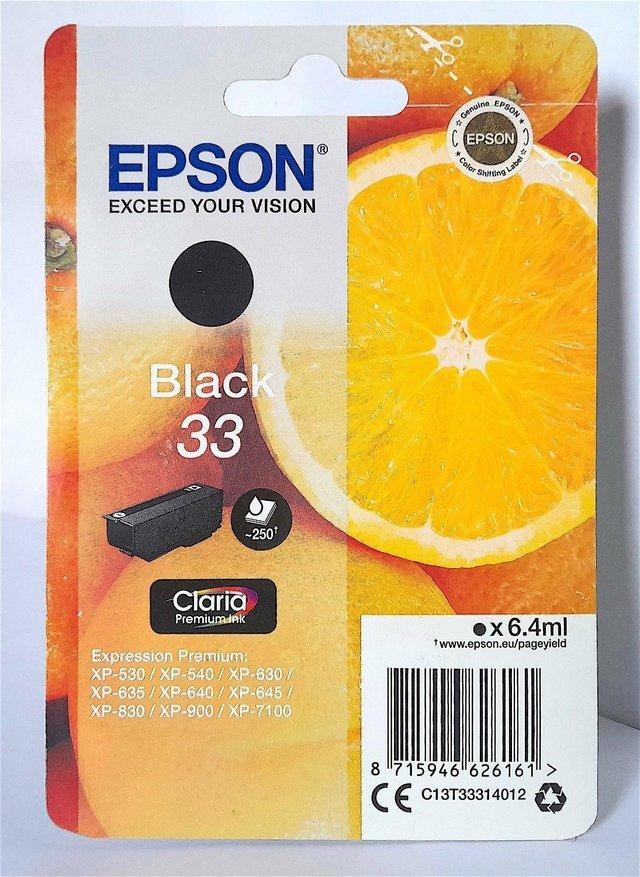 Preview of the first image of UN-OPENED EPSON 33 BLACK INK CARTRIDGE.