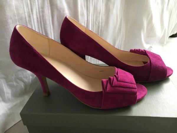 Image 2 of Phase Eight Caitlin Suede Court shoe colour Garnet size 7