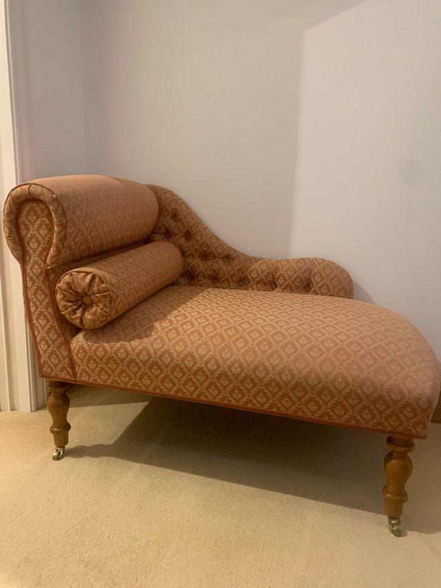 Preview of the first image of Beautiful small upholstered Chaise longue.