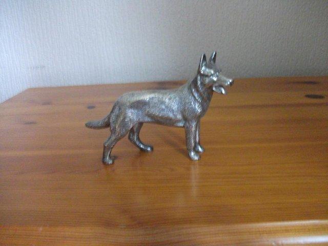 Preview of the first image of LOVELY VINTAGE SILVER PLATED GERMAN SHEPHERD DOG ALSATIAN.