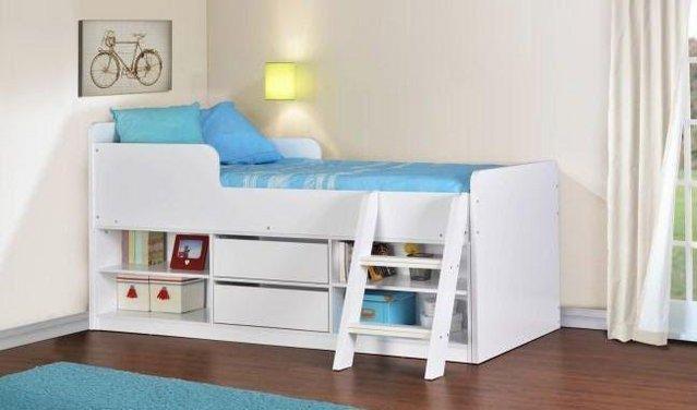 Preview of the first image of FELIX LOW SLEEPER BEDFRAME IN WHITE (NO MATTRESS).