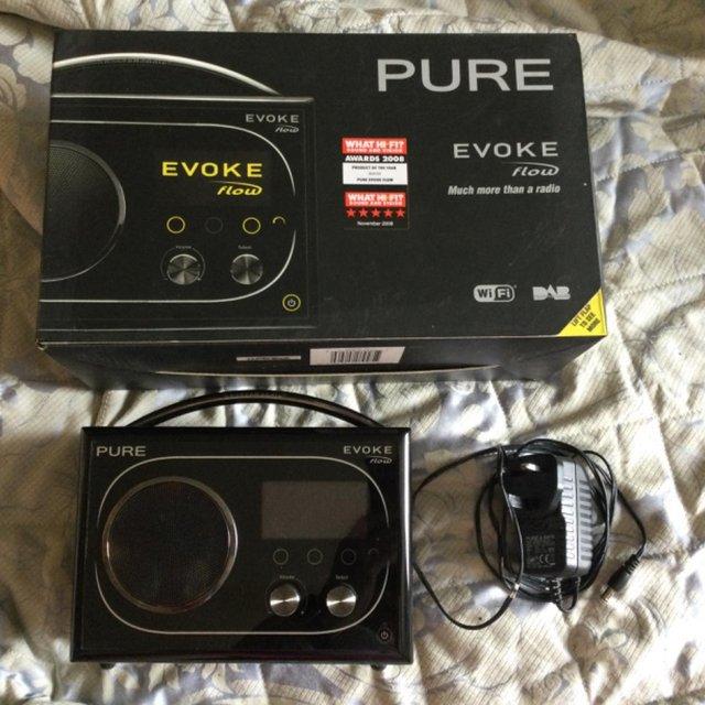 Preview of the first image of Boxed + Charger PURE EVOKE FLOW DAB WIFI AM FM RADIO.