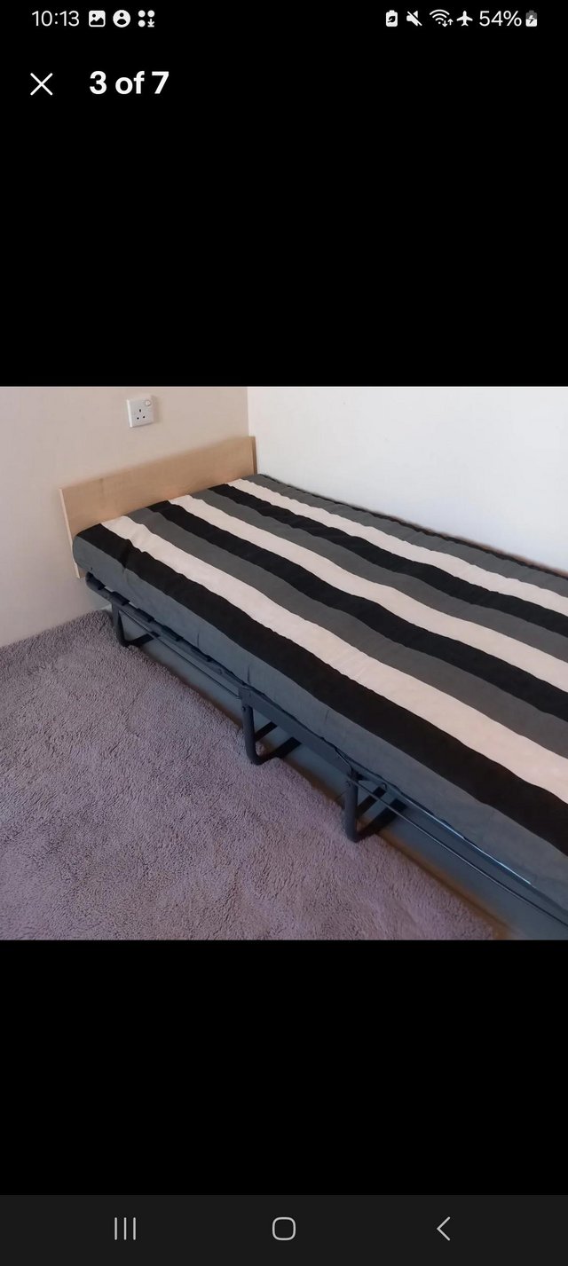 Preview of the first image of FoldingRollaway Bed PortableGuest Bed, 10cm Foam Mattres.