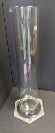 Image 4 of Tall Pyrex Chemical Cylinder, with no measurements