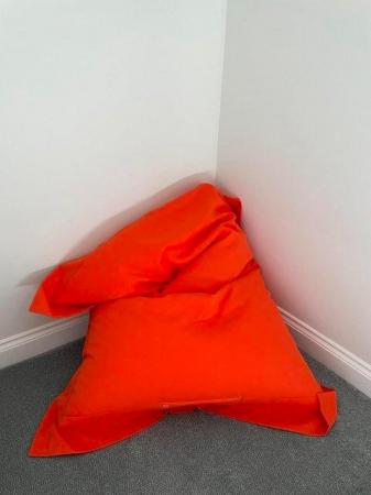 Image 1 of Indoor/Outdoor XXL bean bag. Orange.