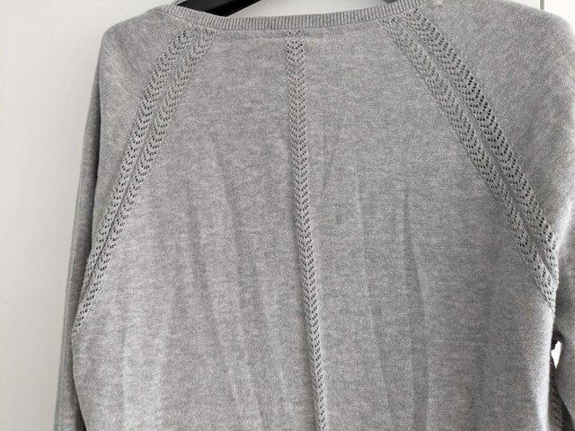 Preview of the first image of Fatface Grey Marl waterfall front style cardigan size 14.