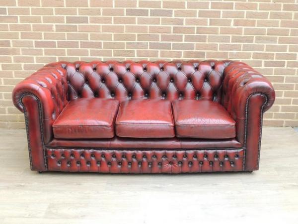 Image 25 of Vintage Chesterfield 3 piece Suite (UK Delivery)