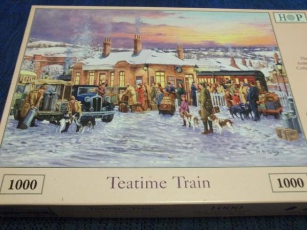 Image 1 of TEATIME TRAIN House of Puzzles 1000 piece jigsaw puzzle